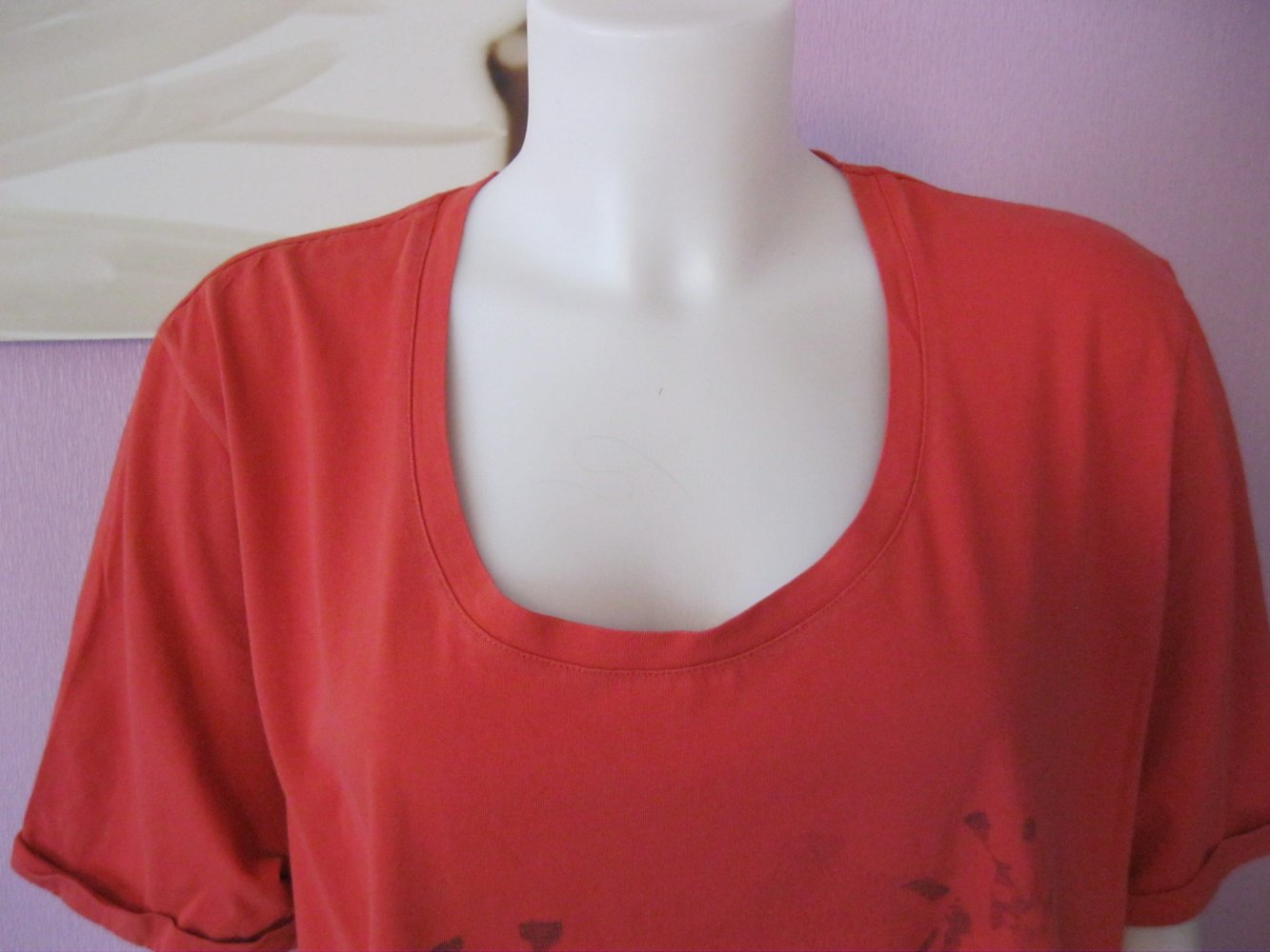 T-Shirt # Ulla Popken # Rot # Print # floral # Wasserzeichen # 100% Baumwolle #  50/52