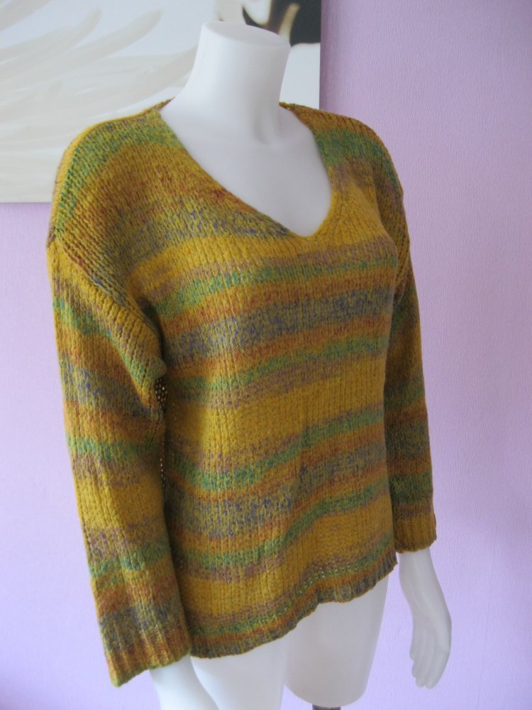 Strickpulli Grobstrick Wolle bunt S- Oversize