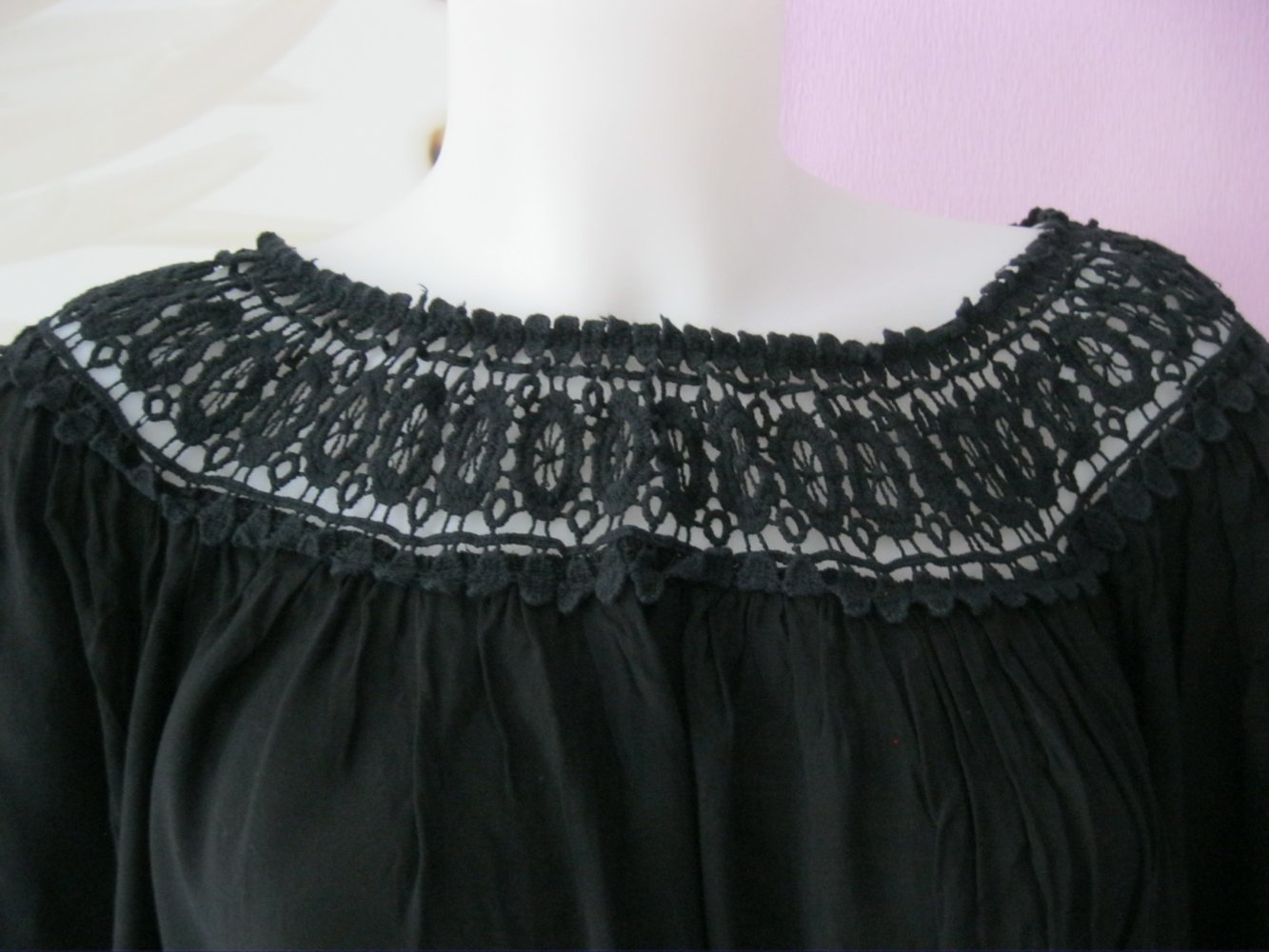 She la Love Tunika/Bluse 100% Viskose Schwarz Einheitsgröße