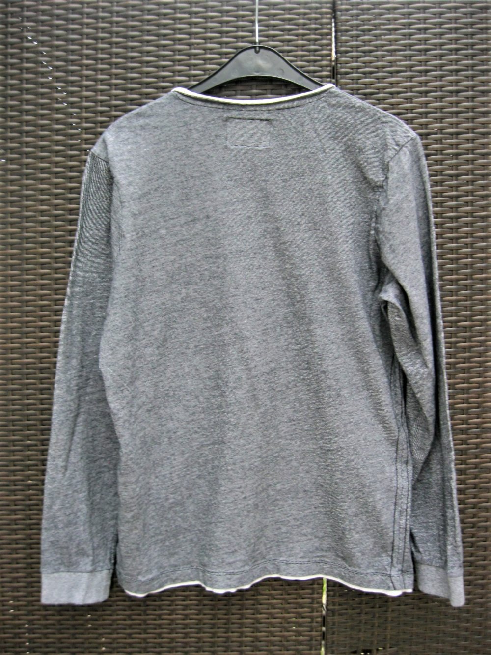 Langarm-Shirt # Identic Man # gesteift # 100% Baumwolle # Blau/Weiß # M