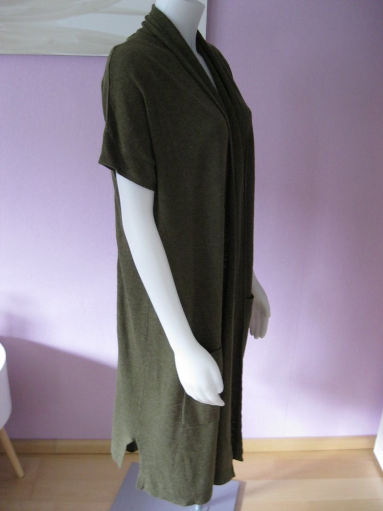 Cardigan # Strickjacke # Moosgrün # Yessica # Kurzarm # M