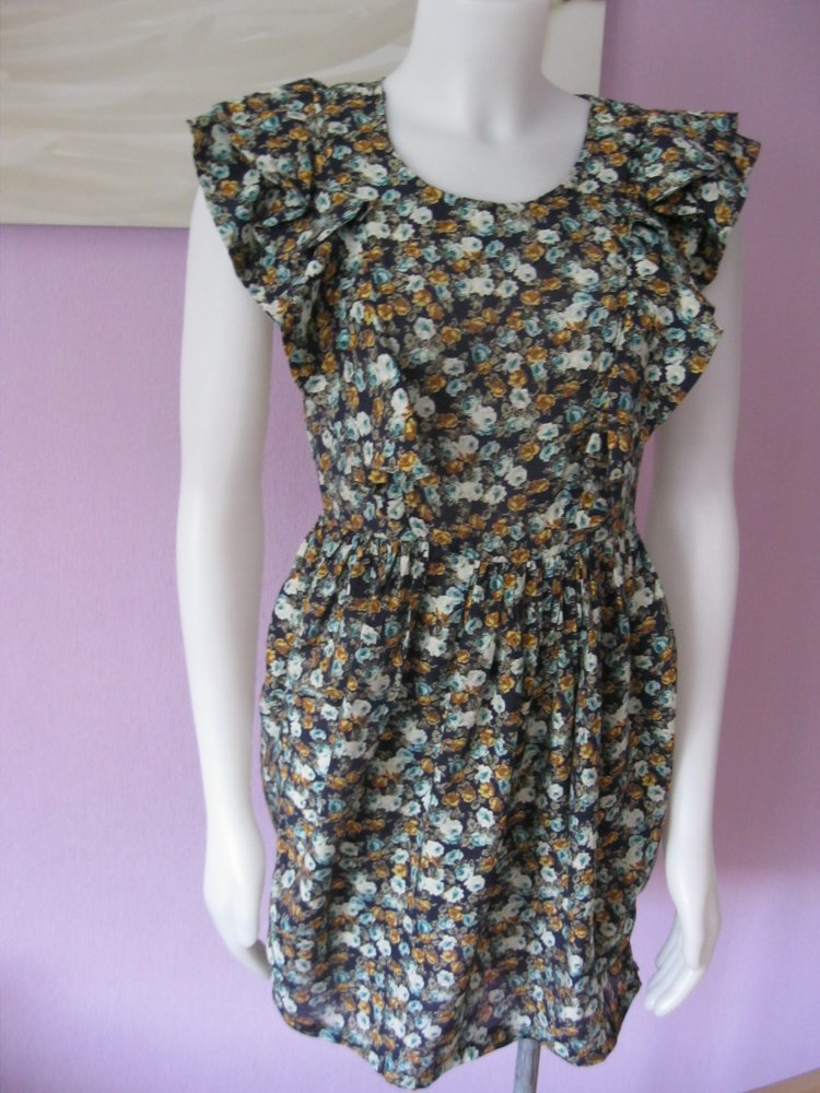 Kleid # Address # Blumen # Bunt # Volants # Baumwolle # S