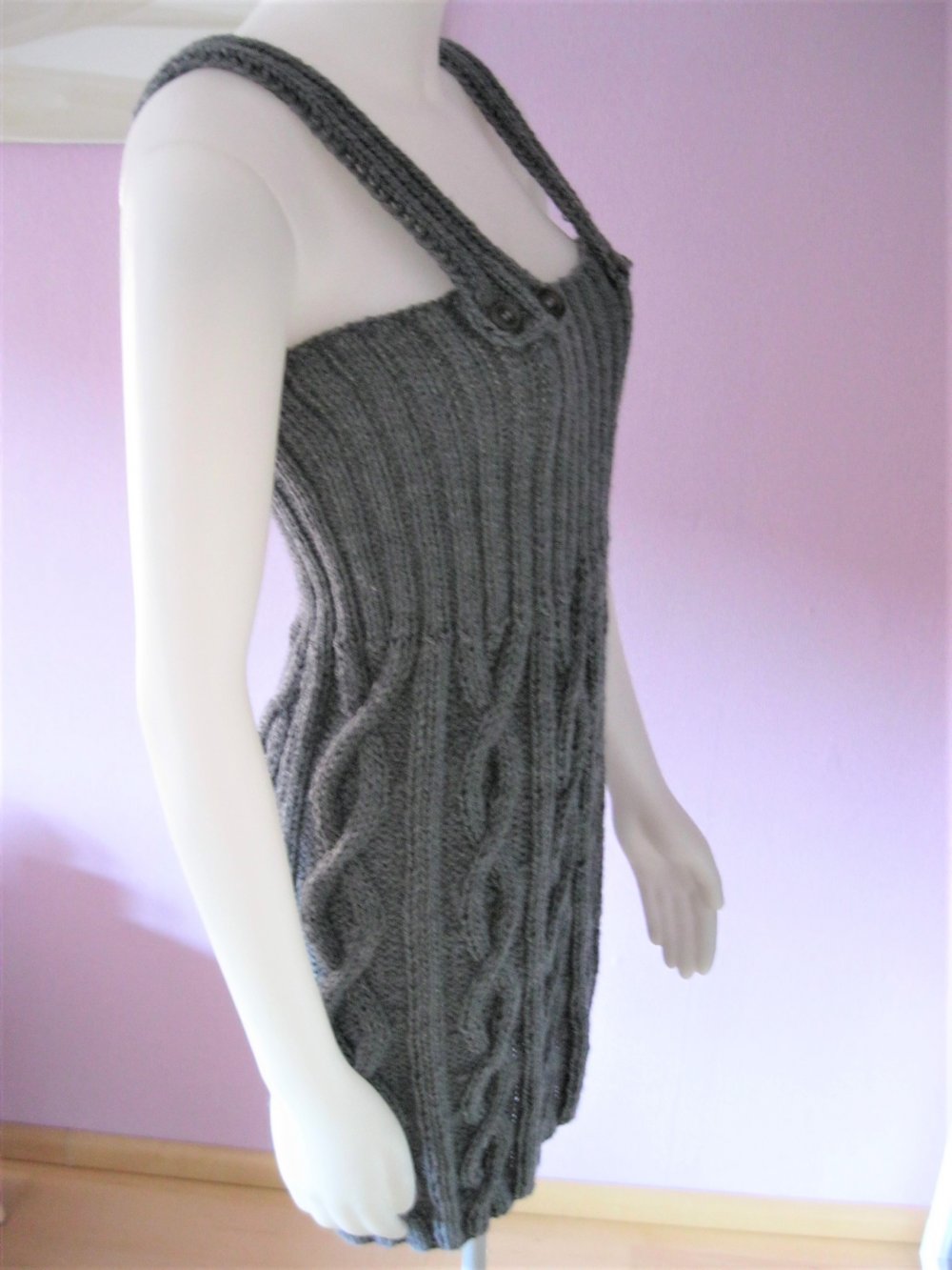 NEU Trägerkleid Winter-Song Handarbeit Grau S-L