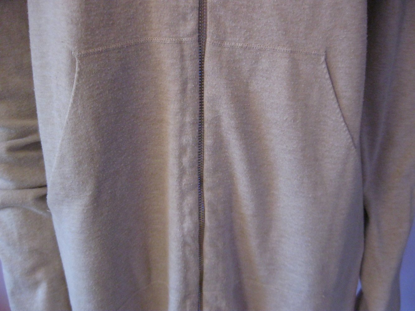 Long-Sweatjacke Känguru-Tasche Beige 42/44