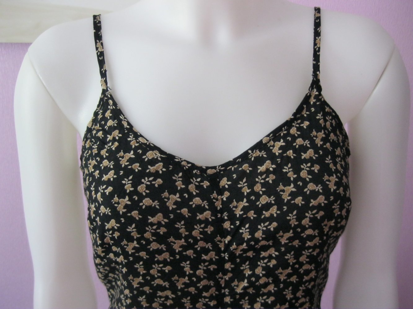 Jumpsuit # kurz # Schwarz # Blumenmuster # S/36