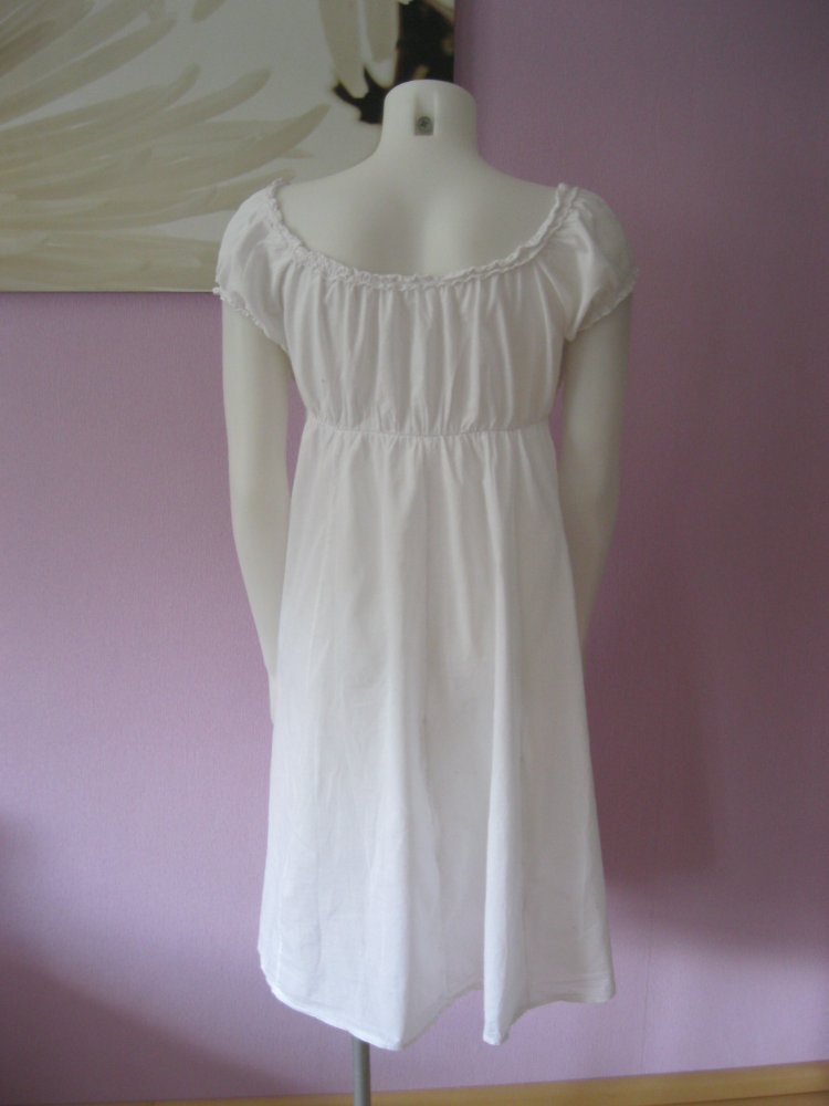 Made in Italy Sommerkleid 100% Baumwolle kurzärmlig weiß S/M