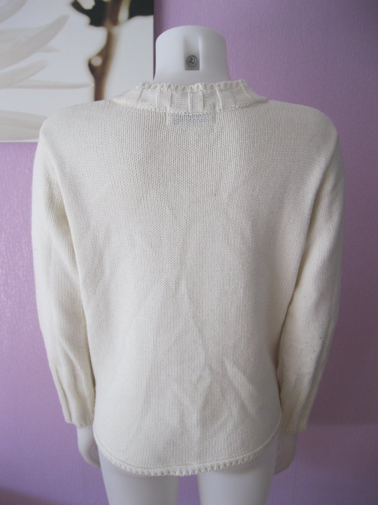 Strickpullover # Mirage Sports Collection # Weiß # V-Ausschnitt # 36