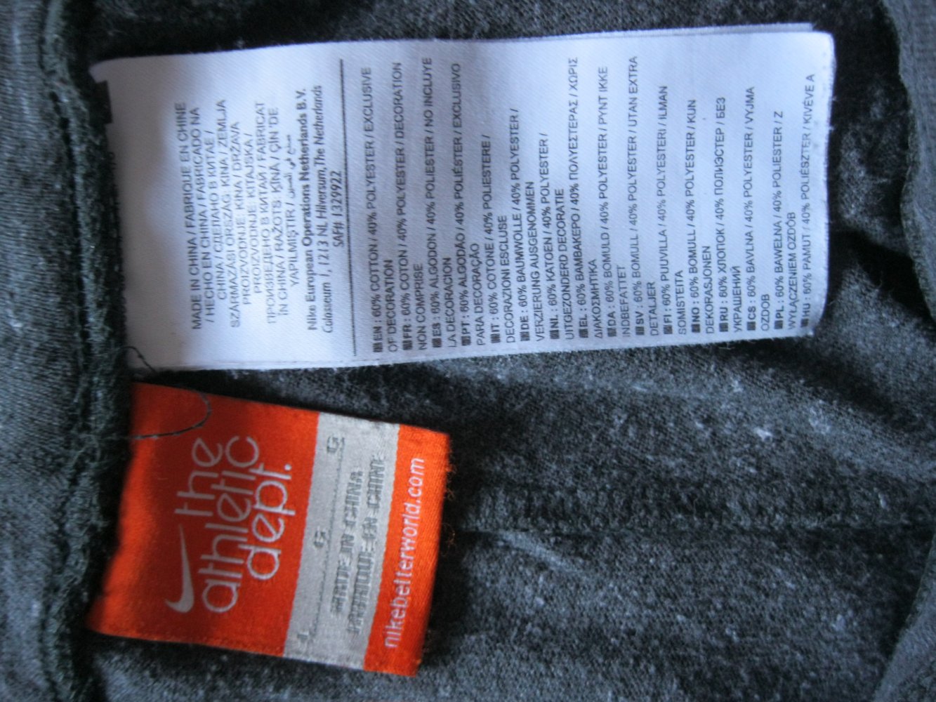 Nike Shorts Baumwolle Grau meliert L