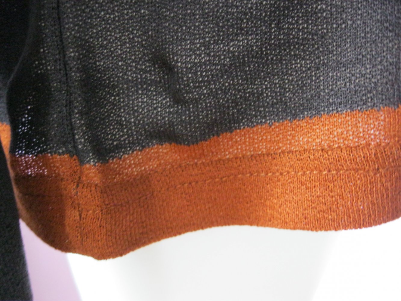 Feinstrick-Pulli # Zara # Dunkelbraun # Orange # XL