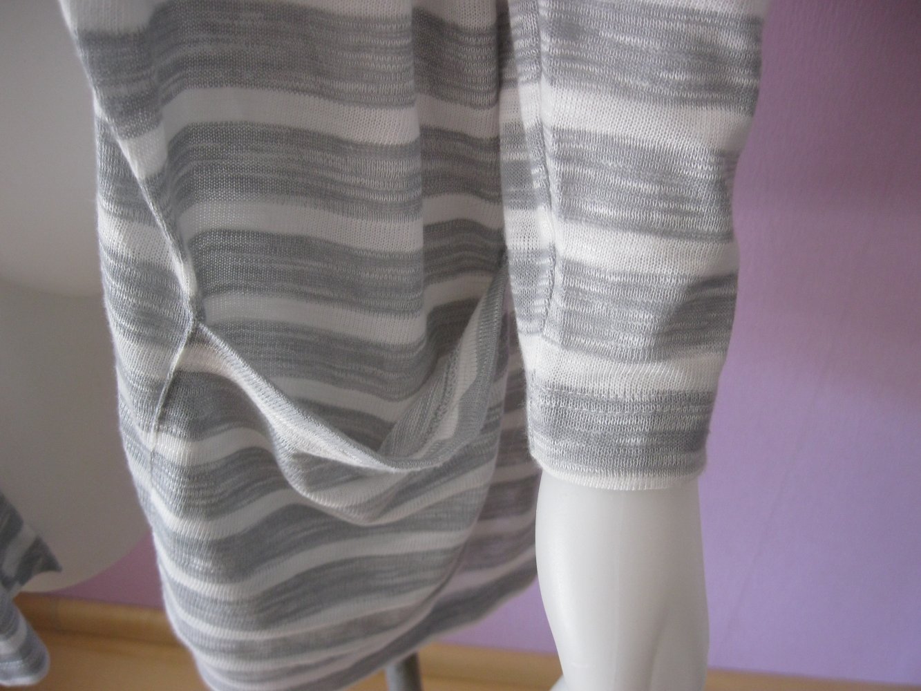 Cardigan/Strickjacke # Esprit # gestreift # Grau/Weiß # M