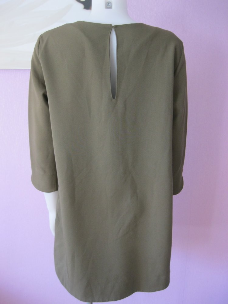 H&M Kleid Halbarm Schlupfkleid Khaki 44