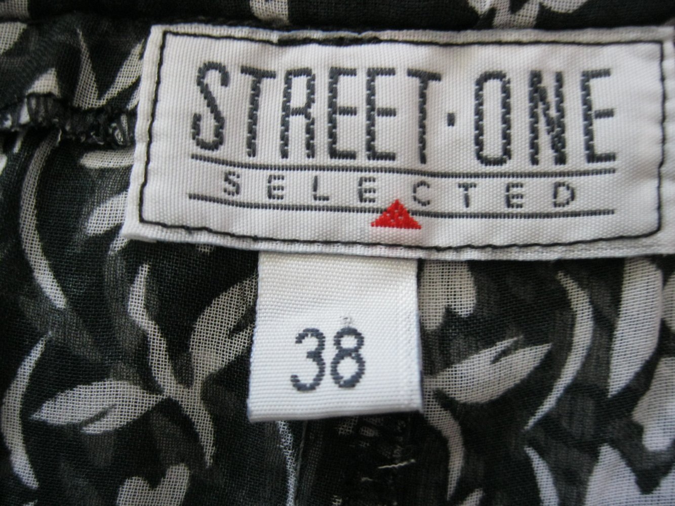 Stoffhose # Transparent # Street One # Schwarz/Weiß # 38