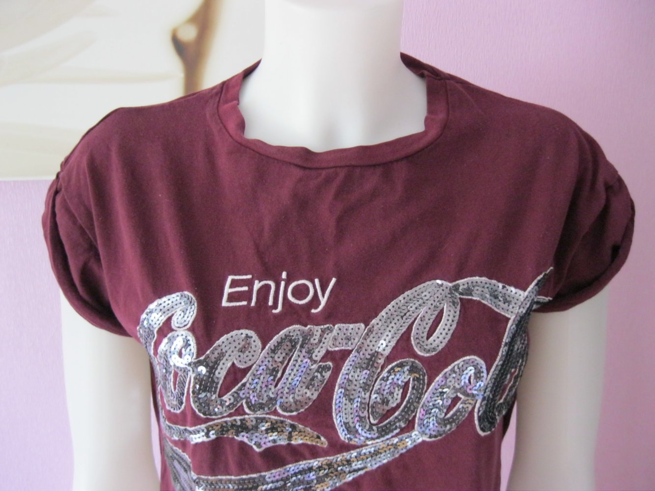 T-Shirt # Coca Cola # Burgunderot # 12 (40