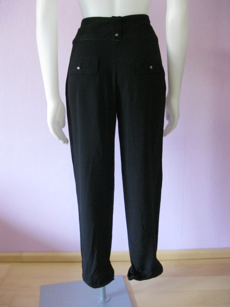 Sommerhose Hugo Boss Stoffhose Niena 100% Viskose Schwarz 36