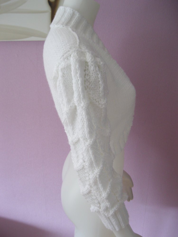NEU Bolerojacke handmade weiß 3/4-Arm S-L
