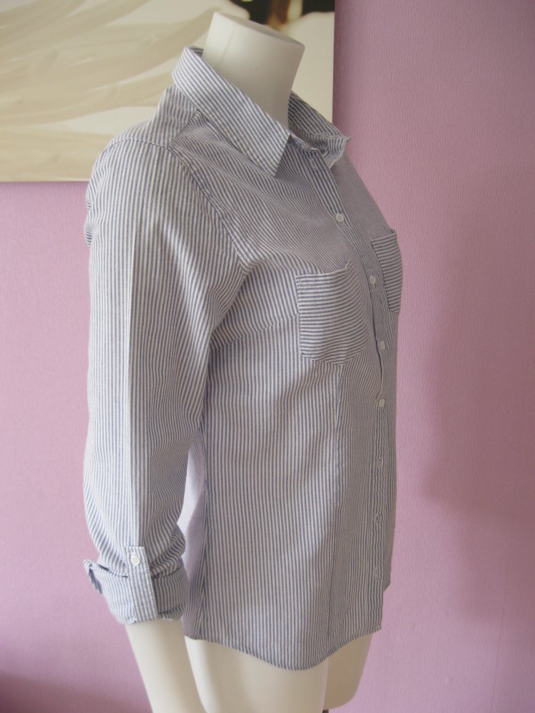 Hemd # Bluse # Tally Weijl # langärmlig # gestreift # Blau / Weiß # M