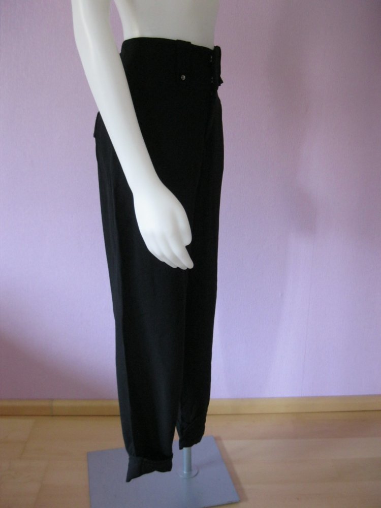 Sommerhose Hugo Boss Stoffhose Niena 100% Viskose Schwarz 36