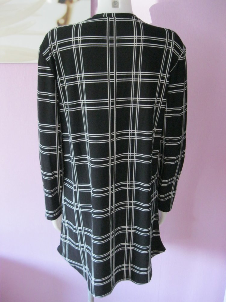 Twenty Two Kleid Langarm 100% Baumwolle Schwarz/Weiß L