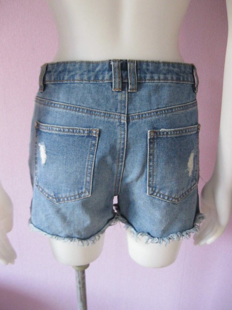 Amisu # Jeans-Shorts # Strass # Blau # 100% Baumwolle # 36