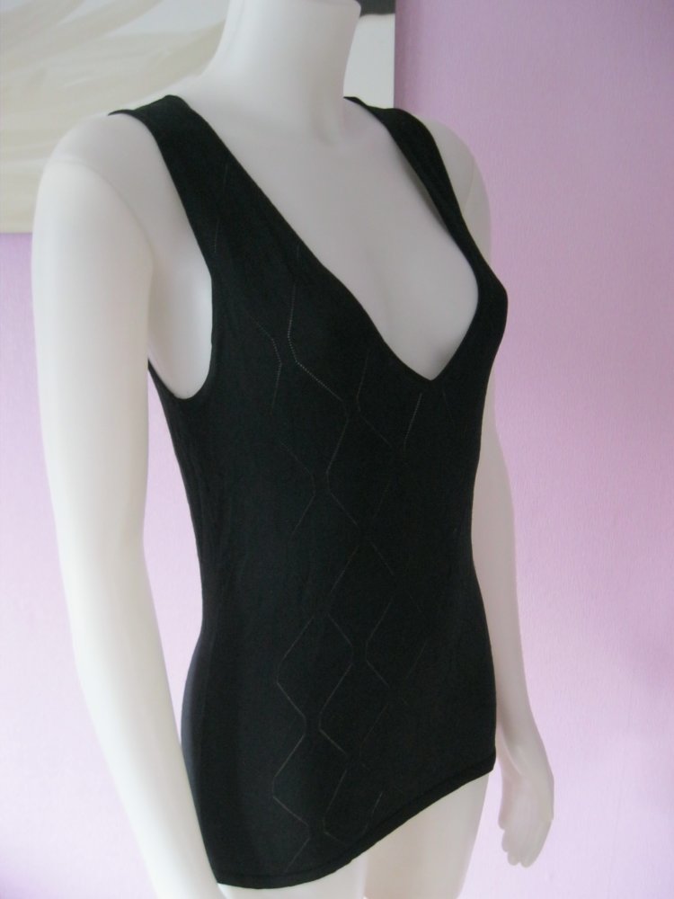 Feinstrick Pullunder # Hugo Boss # 80% Seide # Schwarz # L