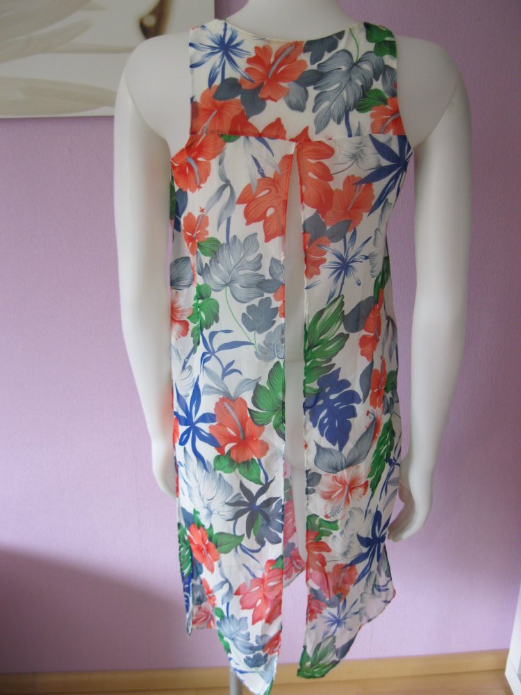 Eve seduire Longbluse ärmellos Blumen Hängerchen 8 (36/S)