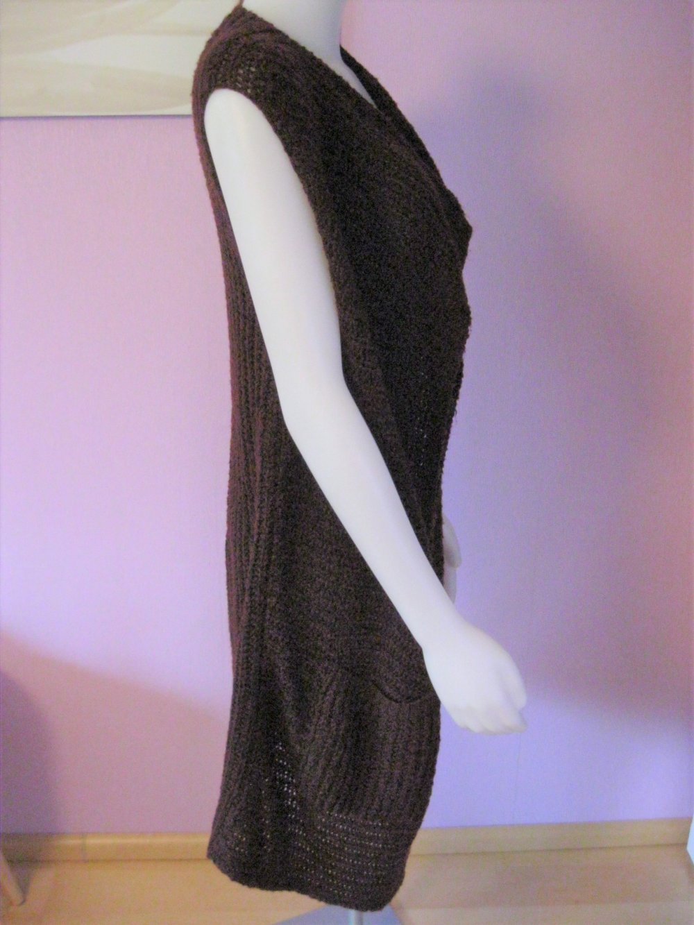 Cardigan/Strickjacke #Chicorée # Burgunderrot/Schwarz meliert# S