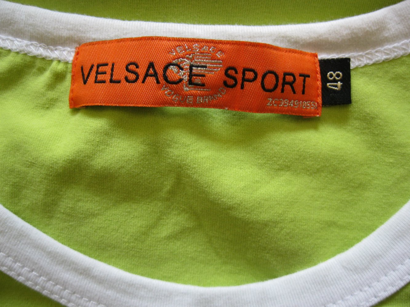 Velsace Sport T-Shirt Neongrün Stickerei 48 / 4XL