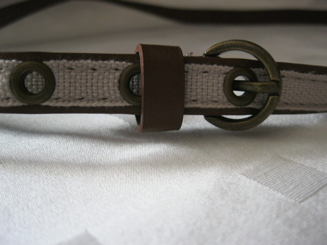 Gürtel Kunstleder Stickerei Braun/beige 