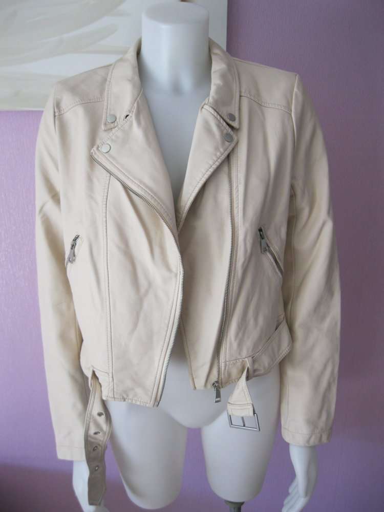 Kunstlederjacke # Bikerjacke # Primark # beige # 42