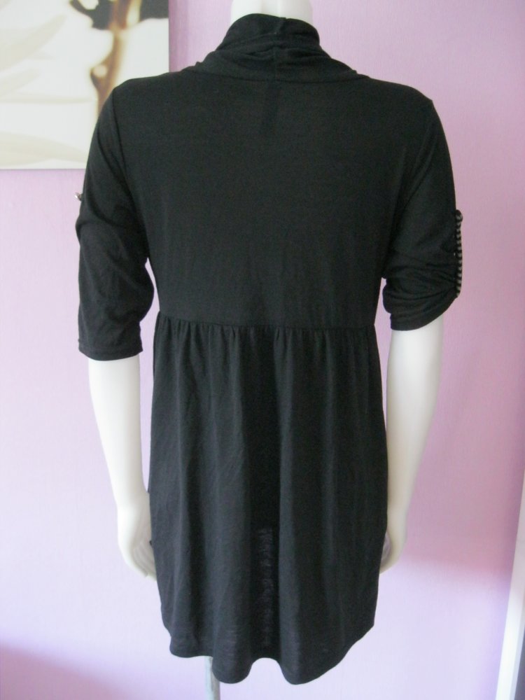 Rainbow Tunika Viskose Schwarz/Grau  kurzarm 40/42