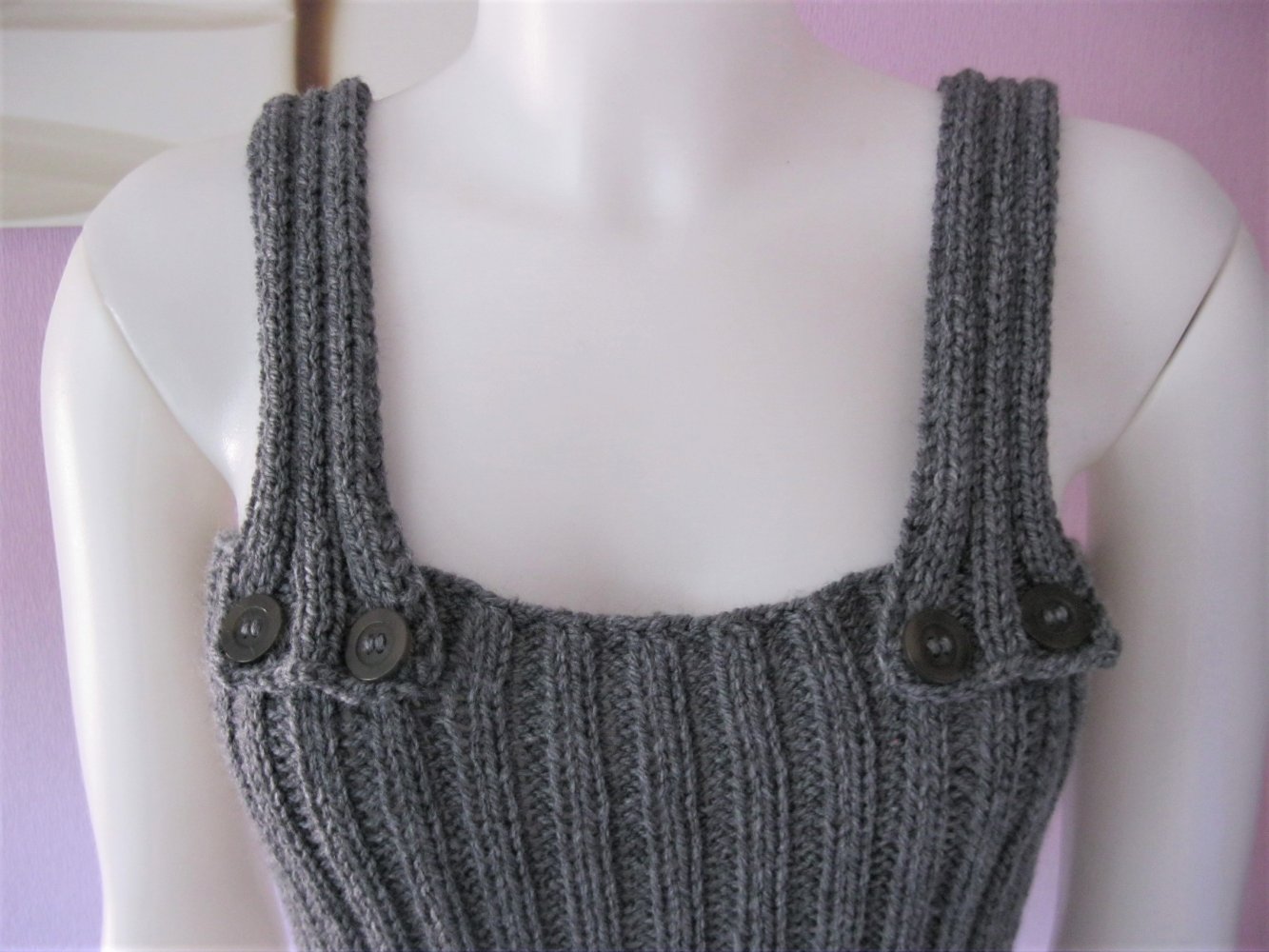 NEU Trägerkleid Winter-Song Handarbeit Grau S-L