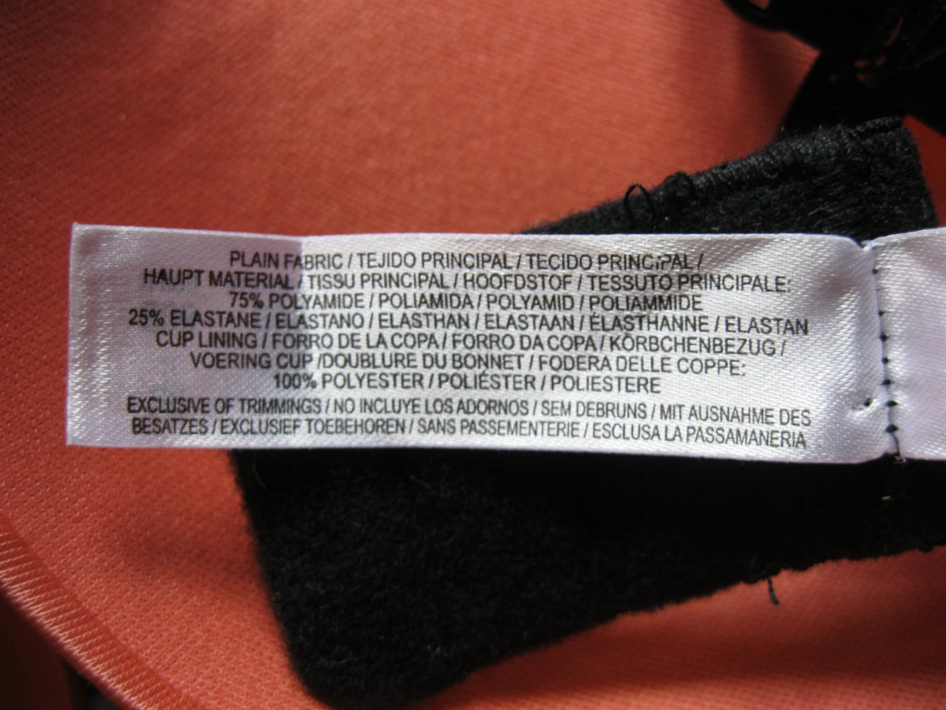 Push up BH # Secret Possessions # Lachsfarben/Schwarz # 75B