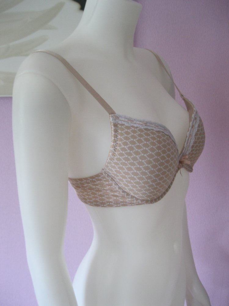 Push up BH # Body Embrace # Spitze # Beige/Weiß # 34C / 75 C