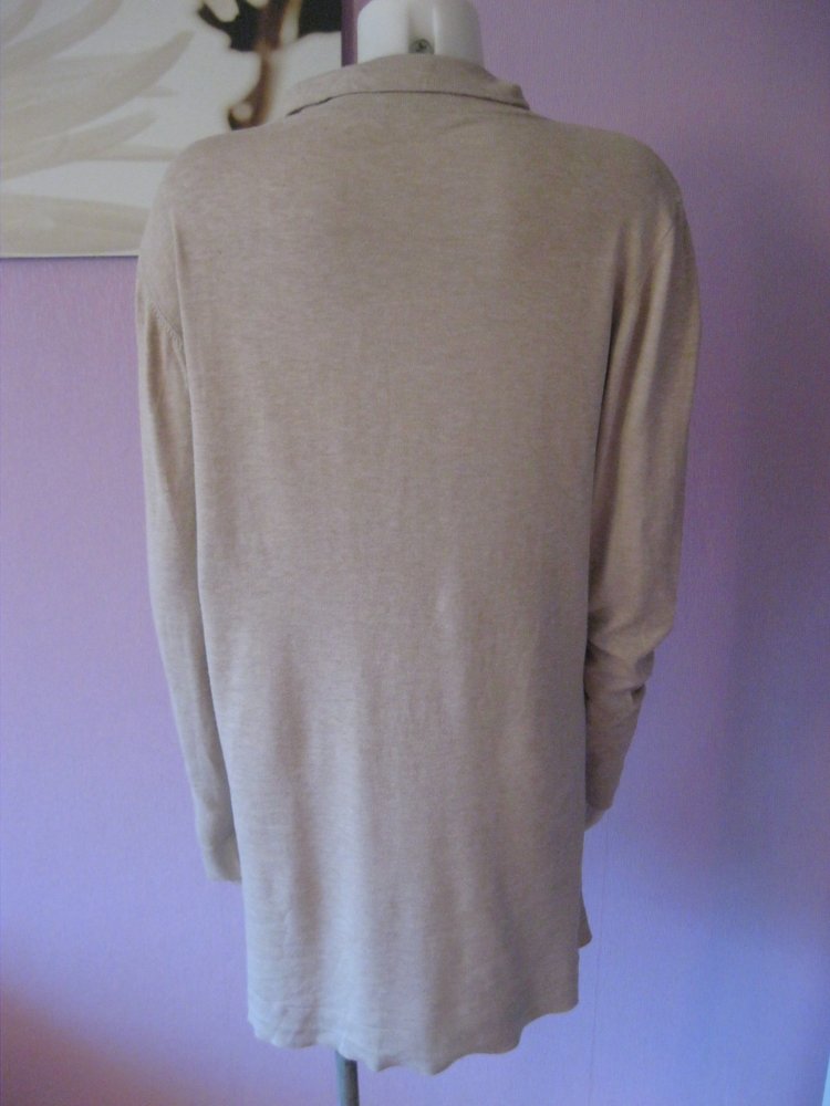 Long-Sweatjacke Känguru-Tasche Beige 42/44