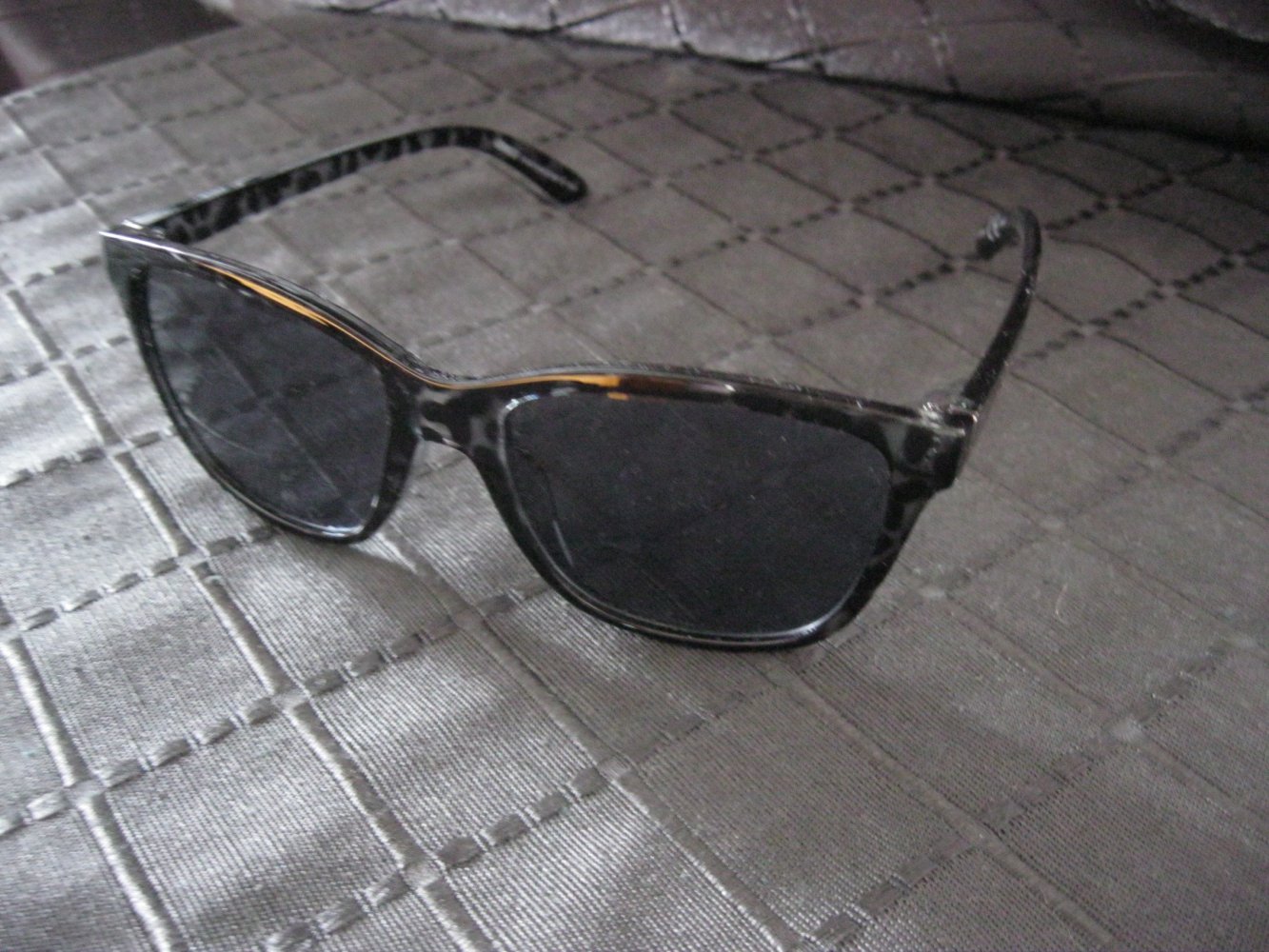 Sonnenbrille # Schwarz/Transparent # Leopard-Design