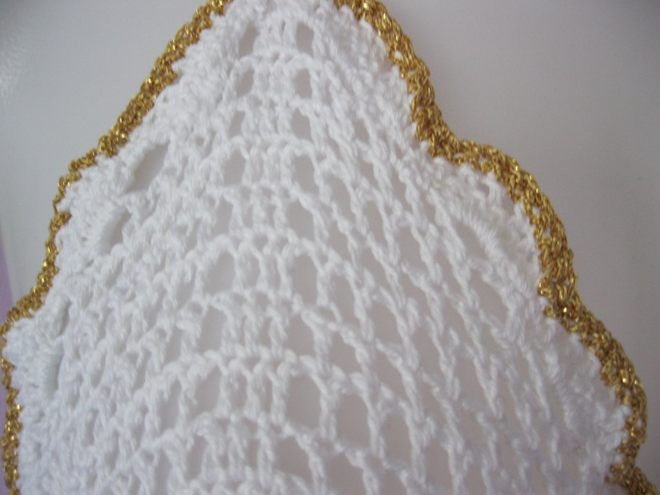 NEU Bikini-Oberteil Retro-Design Weiß / GOLD Baumwolle Handmade Cup A/B 