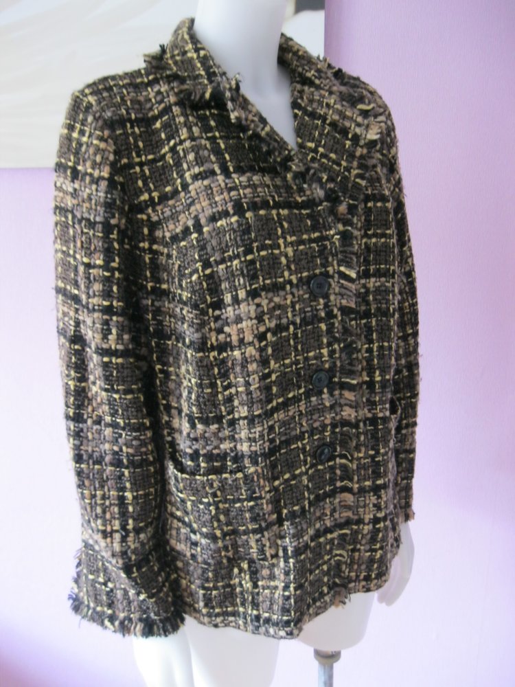 Strickjacke # Fabiani # Wolle # Braun/Beige # 40/42