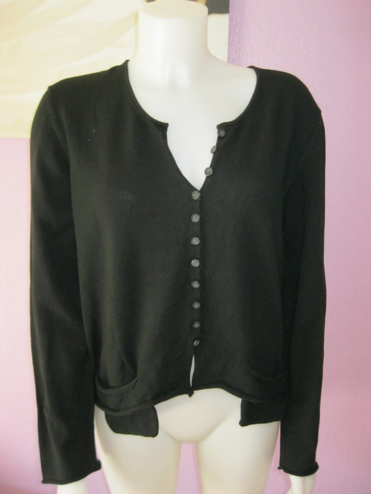 Strickjacke # 100% Baumwolle # Schwarz # L