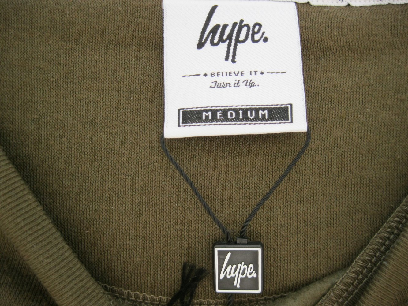 Just Hype Sweatshirt NEU Khaki Asymmetrisch M