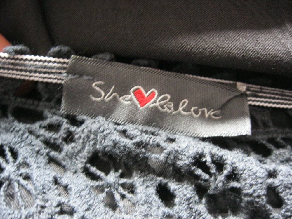 She la Love Tunika/Bluse 100% Viskose Schwarz Einheitsgröße