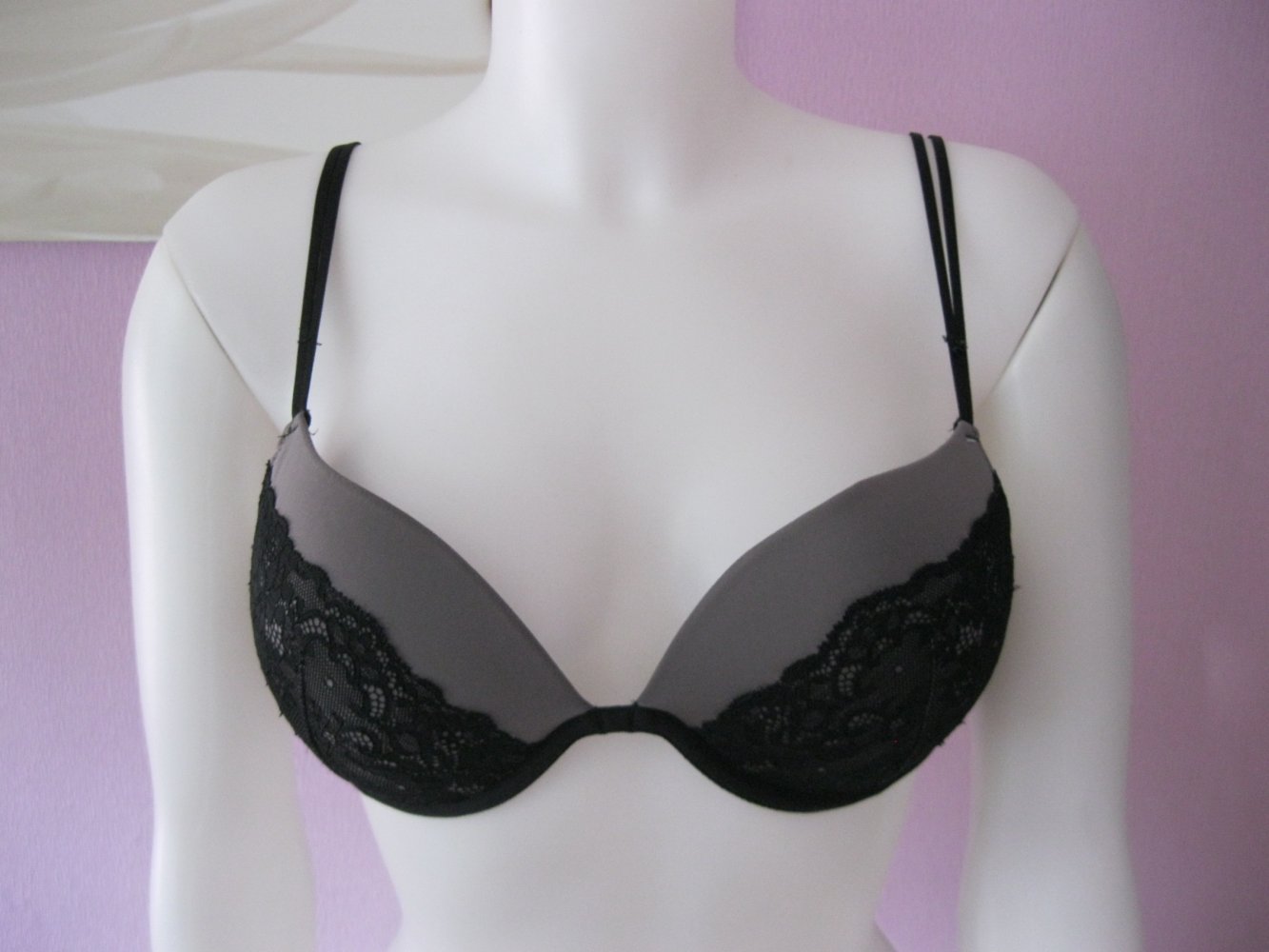 2x Push up BH # H&M # Spitze # Braun/Schwarz # Creme/Schwarz # 80 B