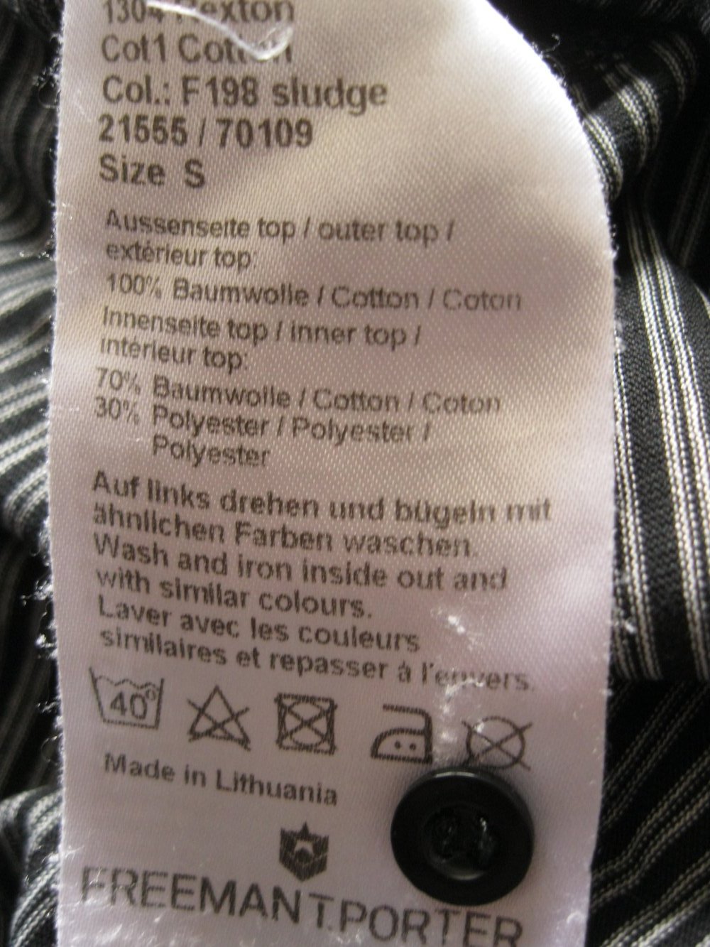Freeman T. Porter Langarmshirt Grau 100% Baumwolle S