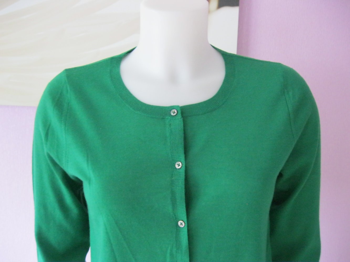 Feinstrickjacke # Grün # S-M