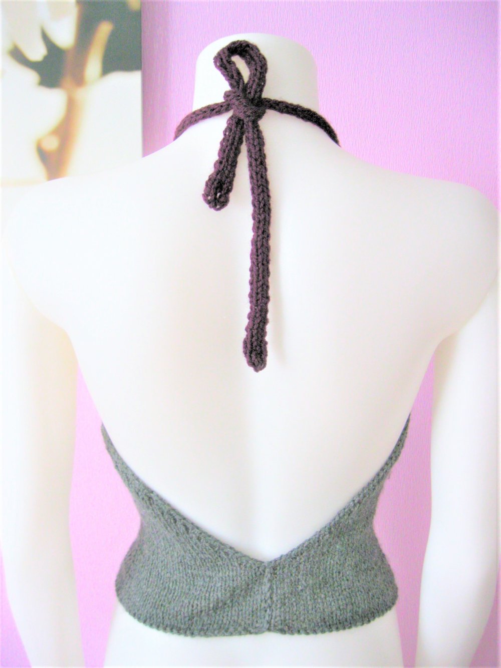 NEU Neckholder-Top gestrickt Handmade 