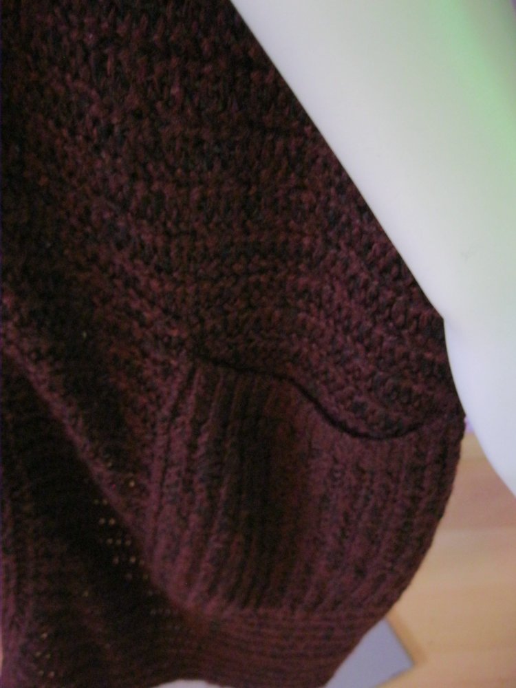 Cardigan/Strickjacke #Chicorée # Burgunderrot/Schwarz meliert# S