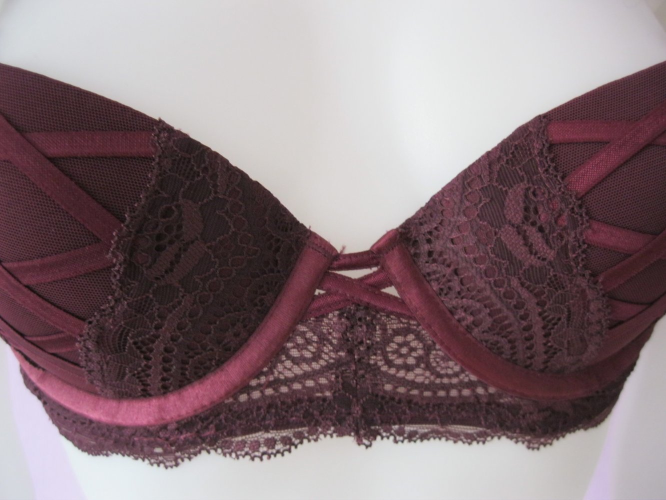 Push up BH # Secret Possessions # Spitze # Burgunderrot # 85C