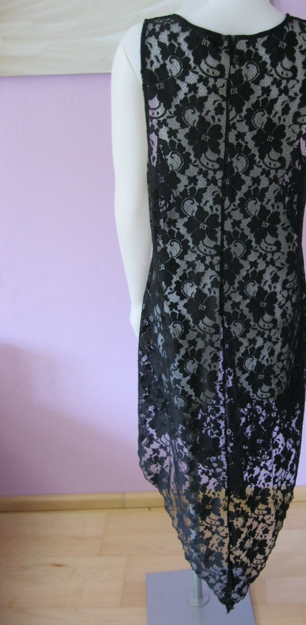 Maxi-Kleid # H&M # Spitze # Zipfel # Schwarz # L