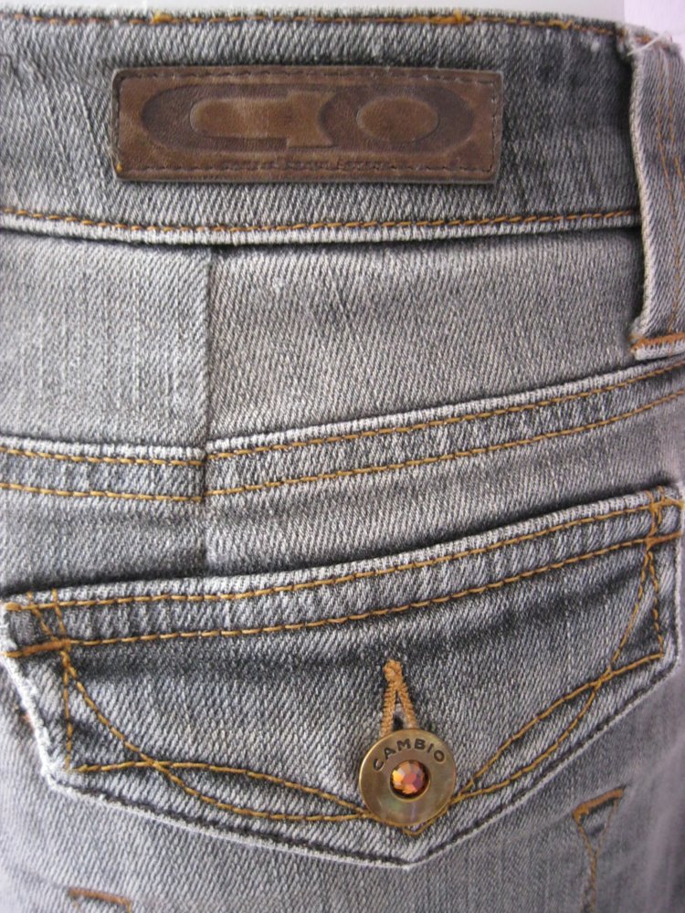 Cambio Schlaghose Jeans Grau-Schwarz S