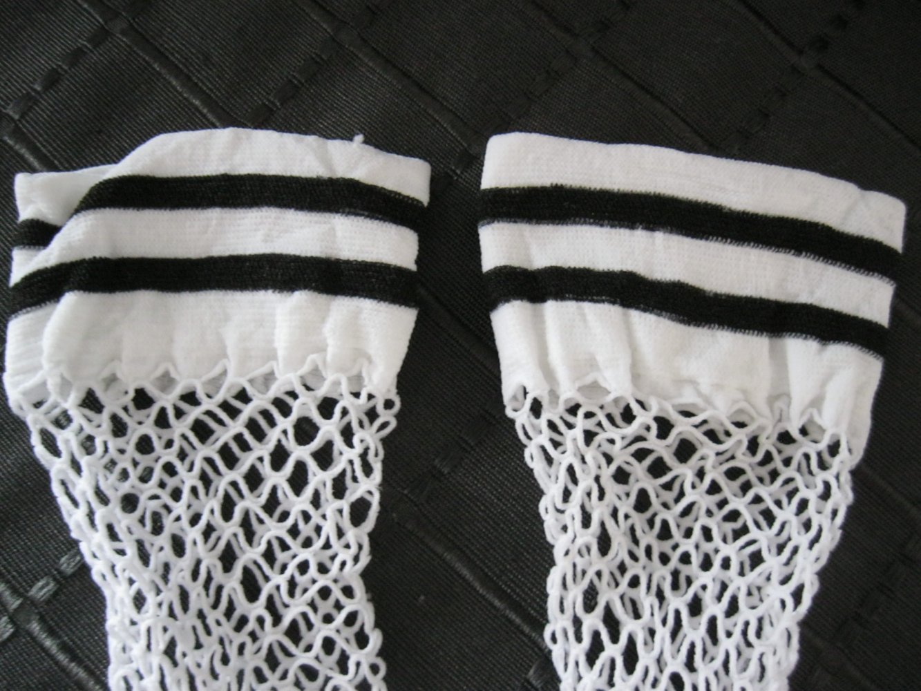 Netzstrümpfe # Schwarz / Weiß # 38/41