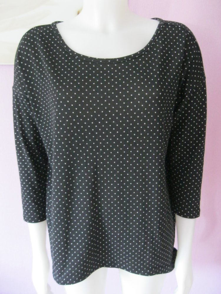 Only # Feinstrickpulli # Halbarm # Schwarz/Weiß # gepunktet # S